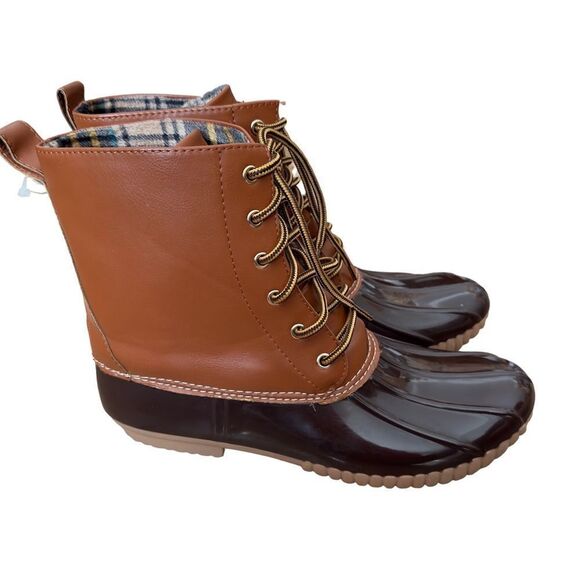 Cape Robbin Muriel Fashion Lace-Up Duck Boots Size 8 - Picture 3 of 16